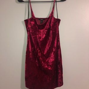 Red Vevlet Mini Dress - FOREVER 21